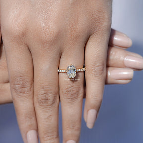 Old Mine Cushion Moissanite Accent Stone Ring