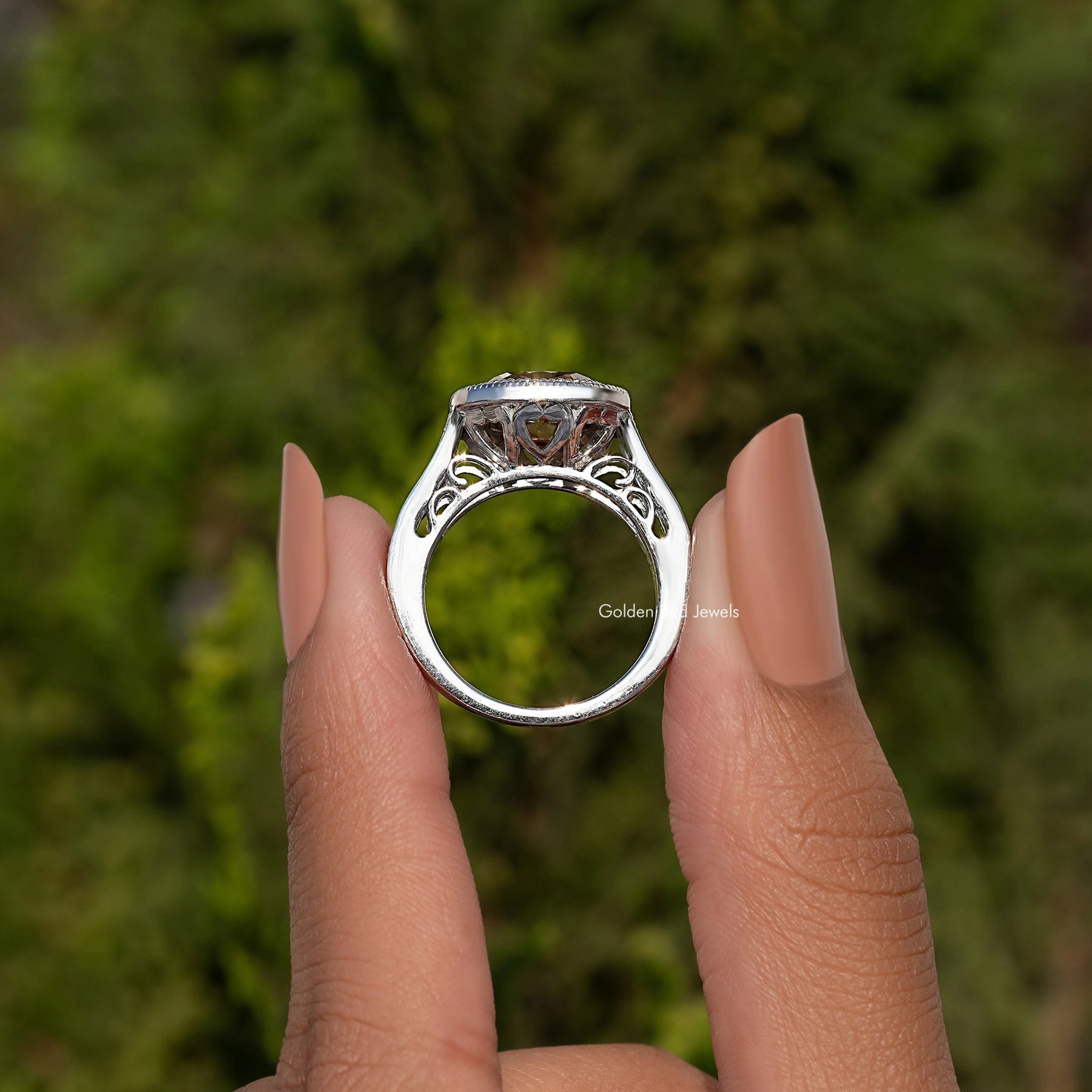 Old Mine Cushion Cut Moissanite Halo Ring