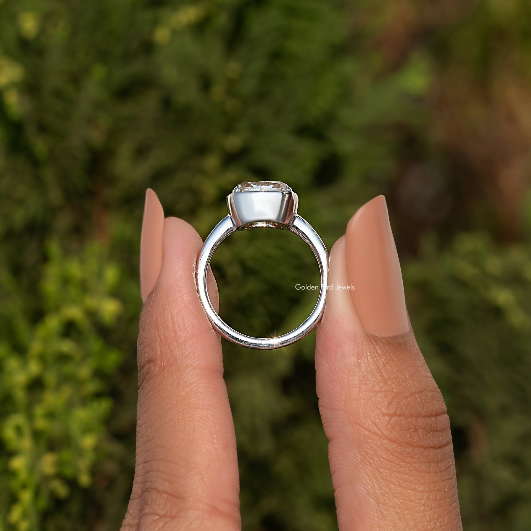 Old Mine Cushion Moissanite Solitaire Ring