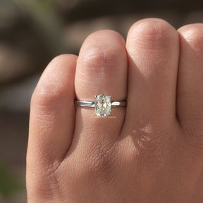 Old Mine Cushion Cut Moissanite Solitaire Ring