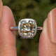 Old Mine Cushion Moissanite Solitaire Ring