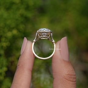 Moissanite Old Mine Cushion Solitaire Engagement Ring