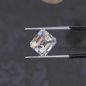 Detailed View Of Asscher Cut Loose Moissanite
