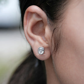 Old Mine Cushion Cut Lab Diamond Stud Earrings