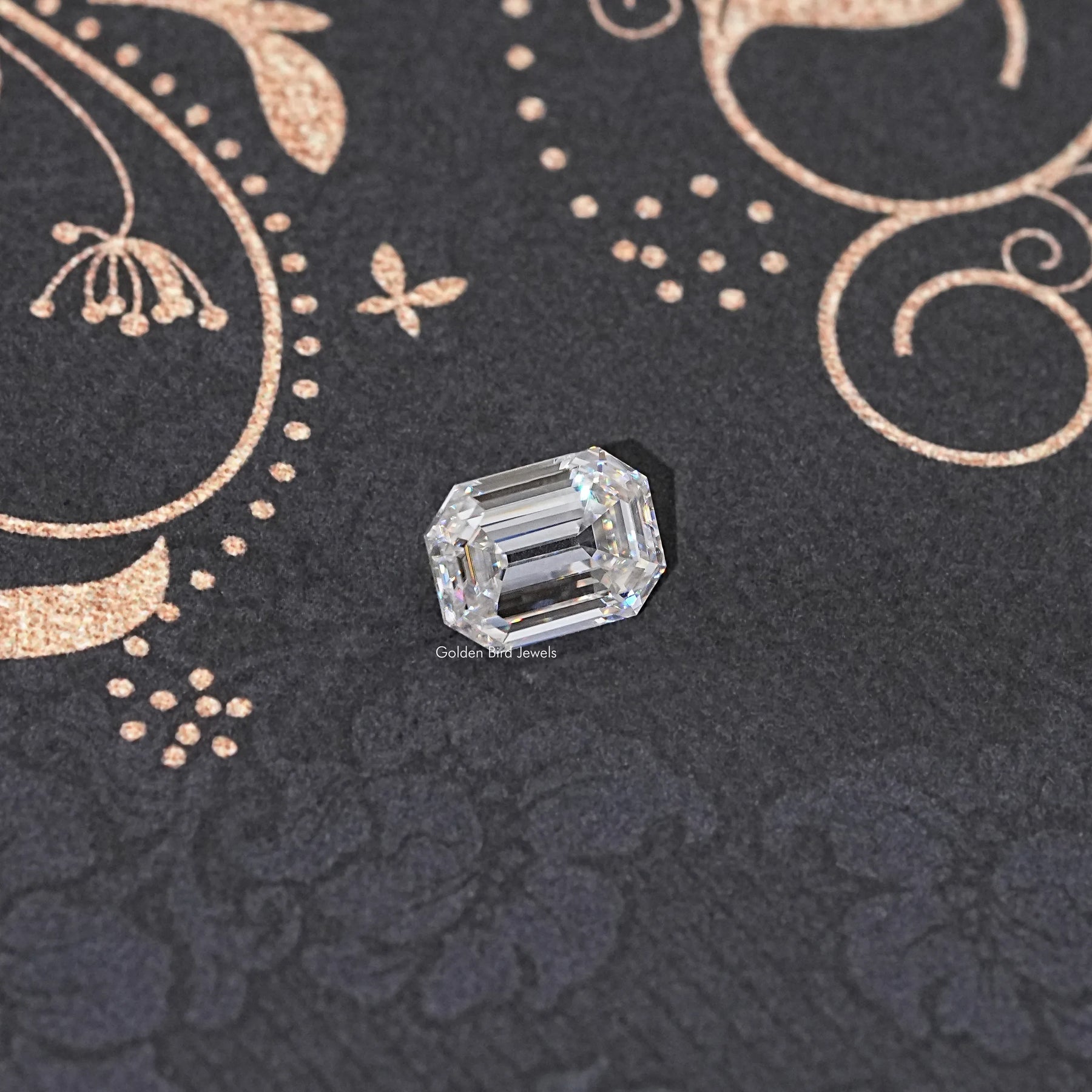 Front View Of Old Mine Emerald Cut Loose Moissanite