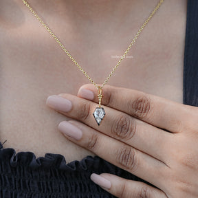 Front View Of Old Mine Shield Moissanite Pendant 