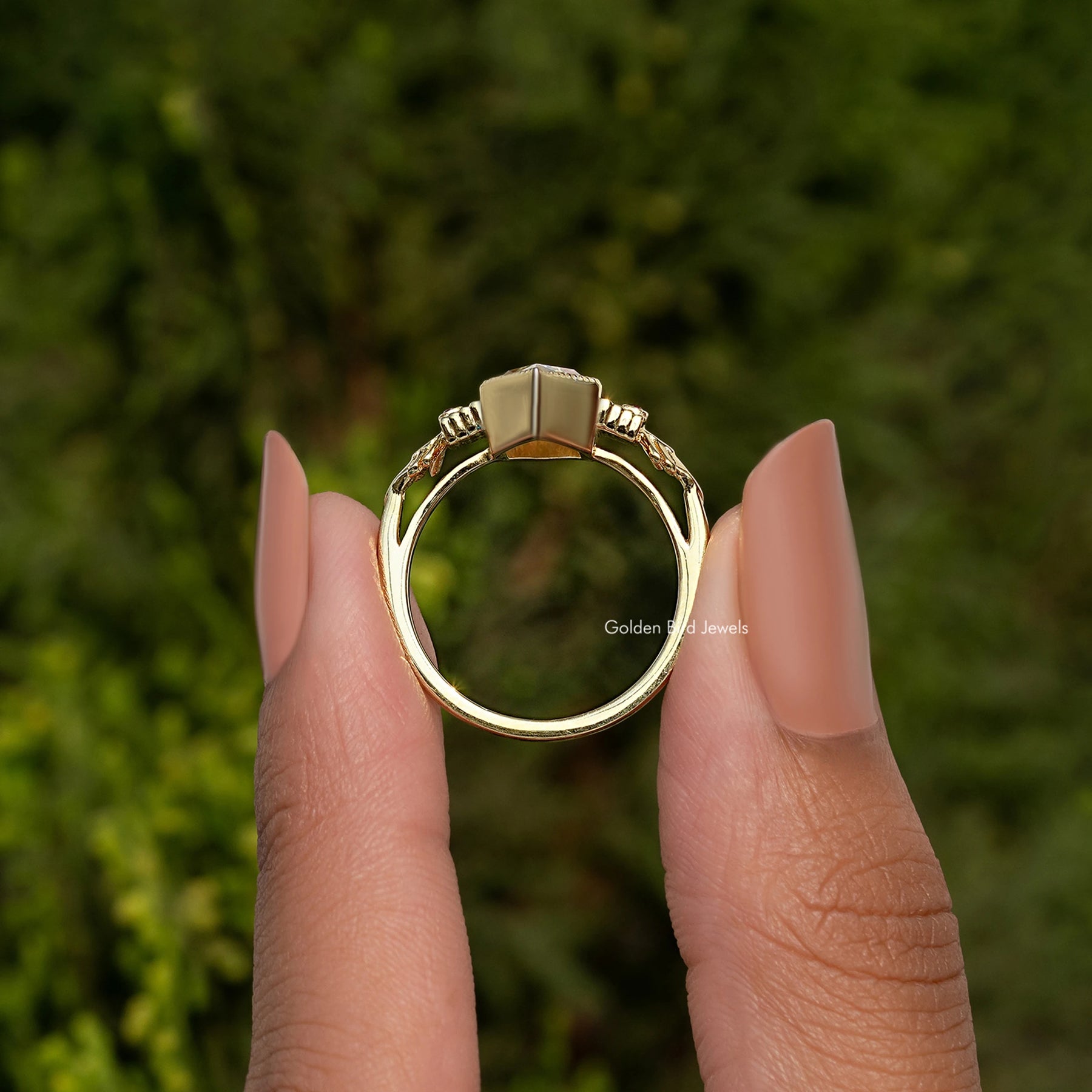 Old Mine Dutch Marquise Cut Moissanite Ring