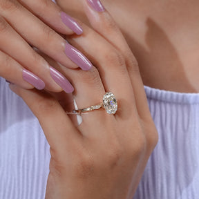 Detailed View Of Cushion Cut Moissanite Engagement Ring In Yellow Gold