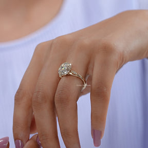 Elongated Cushion Shape Moissanite Ring In Finger