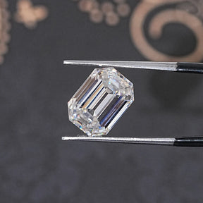 Cross View Of Emerald Cut Loose Moissanite
