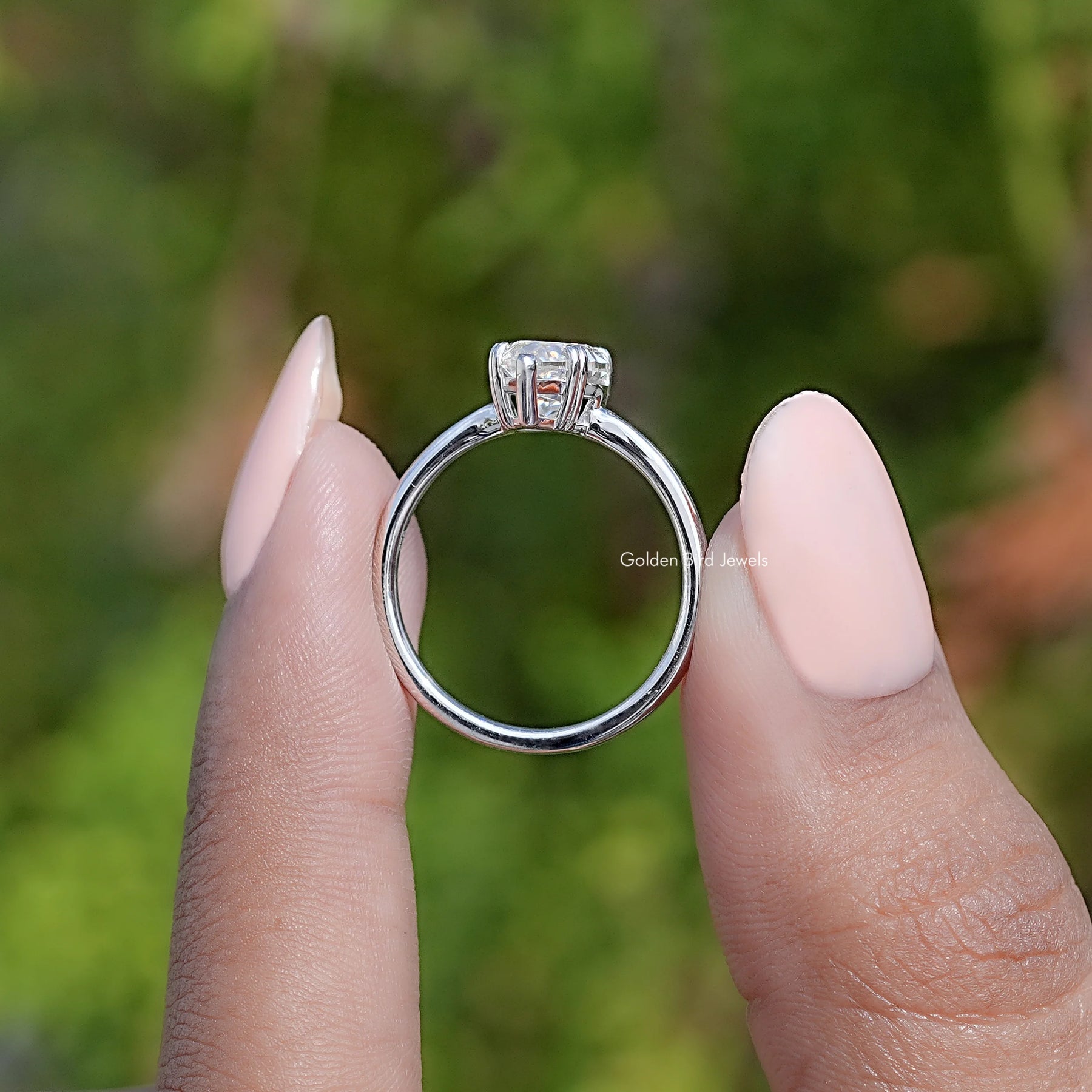Near Colorless Old Mine Marquise Moissanite Ring