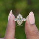 Old Mine Moval And Pear Moissanite Three Stone Ring