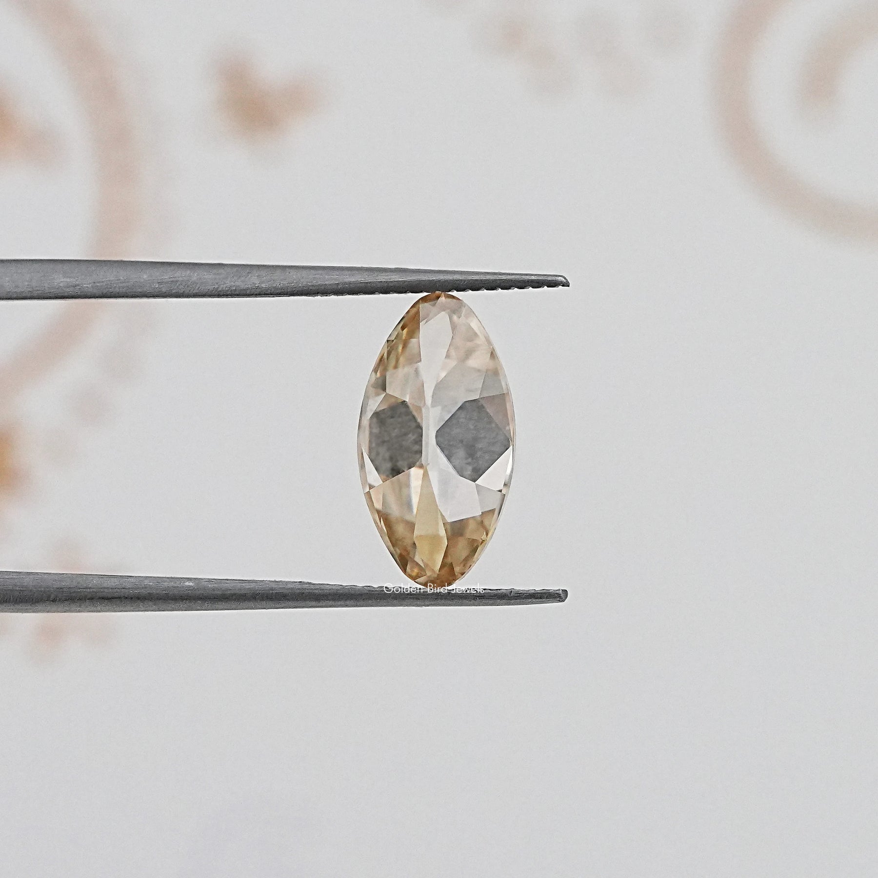 Side View Of Yellow Old Mine Moval Loose Moissanite