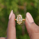 Yellow Old Mine Moval Moissanite Solitaire Ring