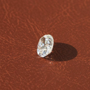 Cross view of Old Mine Moval cut loose moissanite 