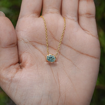 Old Mine Oval Moissanite Solitaire Pendant