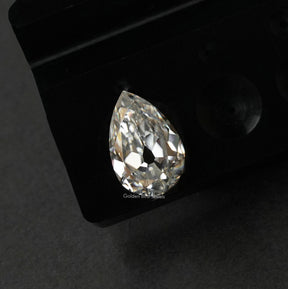 Close View Of Moissanite Old Mine Pear Cut Loose Stone