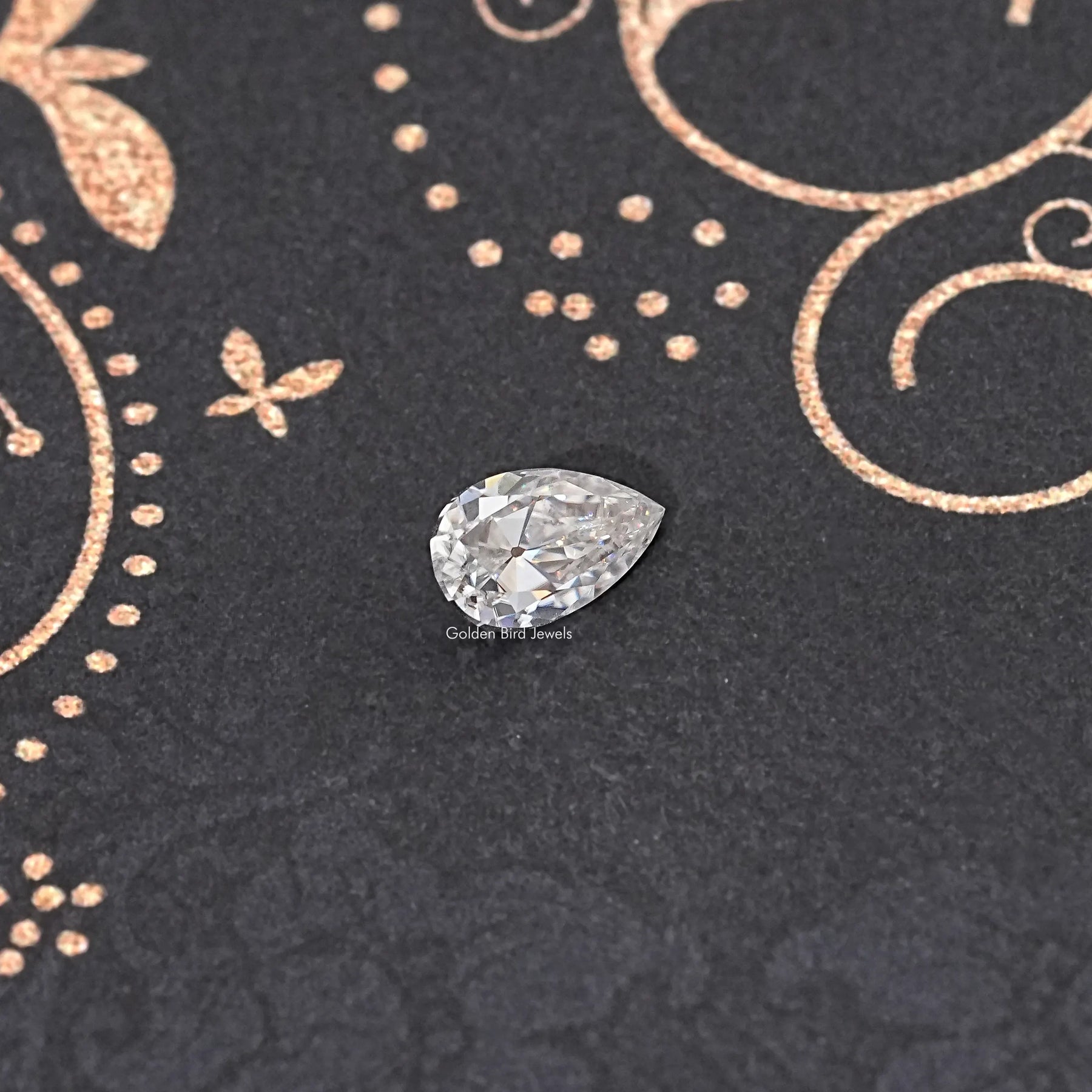 Back View Of Old Mine Pear Cut Loose Moissanite Stone 