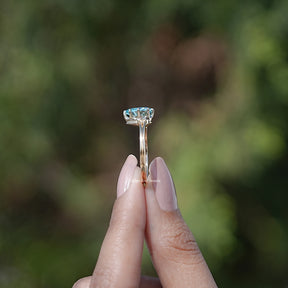 SideView of Moissanite Split Shank Ring     
