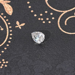 Top View of Old Mine Pear Cut Loose Moissanite Stone