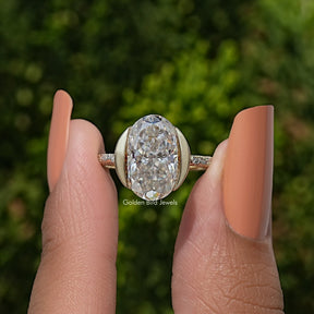 Oval Cut Moissanite Solitaire Ring