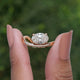 Oval Cut Curved Solitaire Bridal Set Engagement Ring