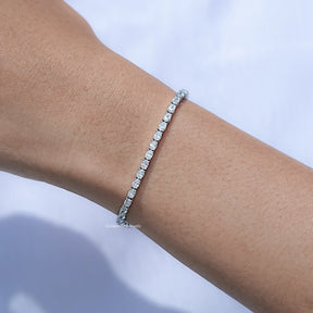 Detailed View of Oval Cut Lab Tennis Bracelet
