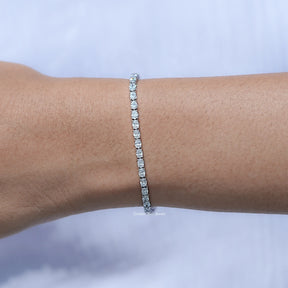 Side View Of Oval Cut Tennis Bracelet
