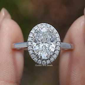 Oval Cut Lab Grown Diamond Halo Ring