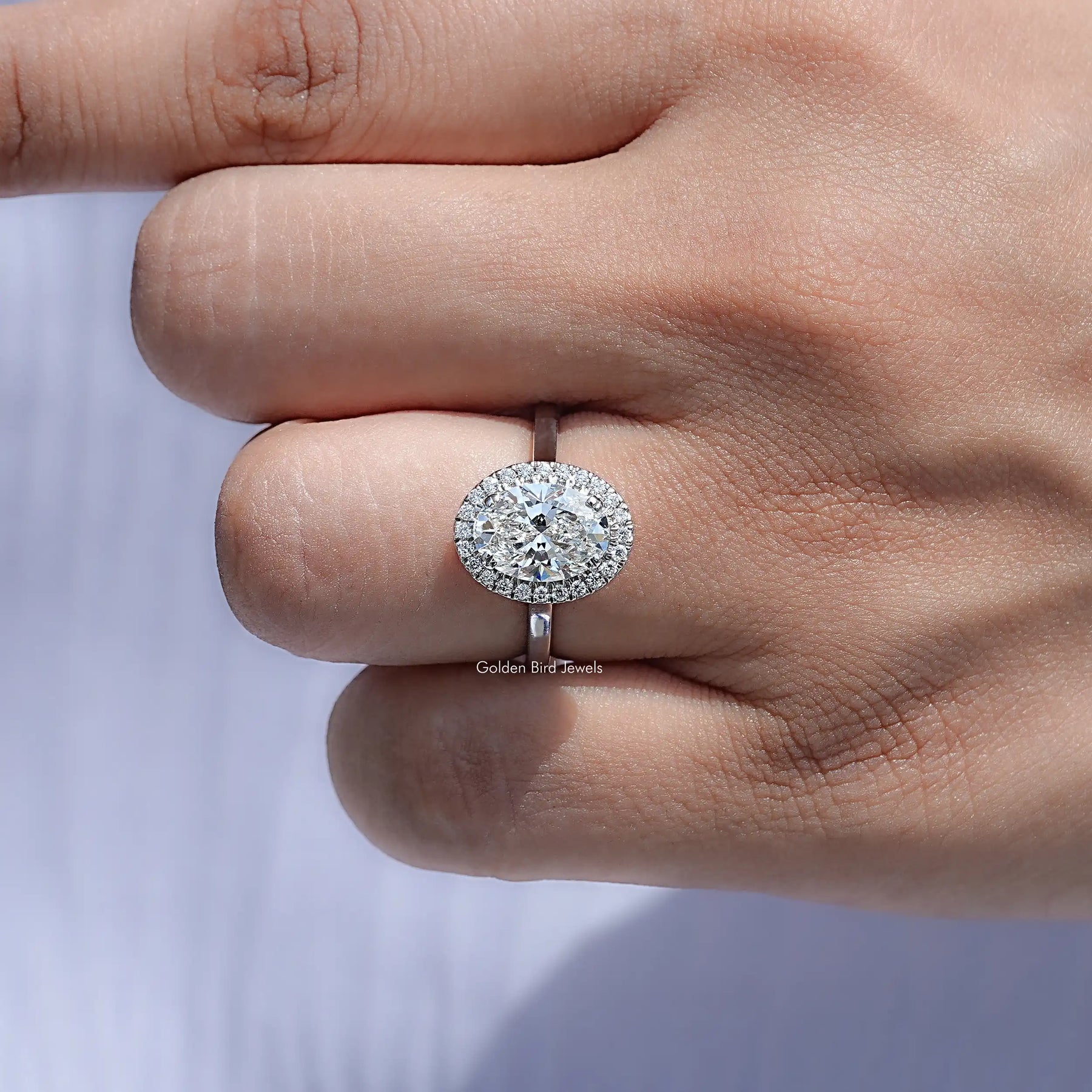 Oval Cut Lab Grown Diamond Halo Ring