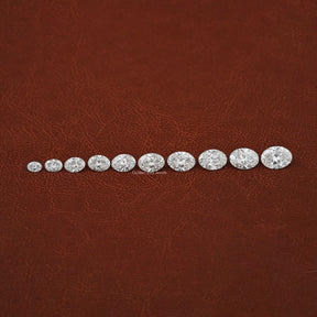 Close-Up View of Oval Cut Lab Grown Loose Diamond In White 