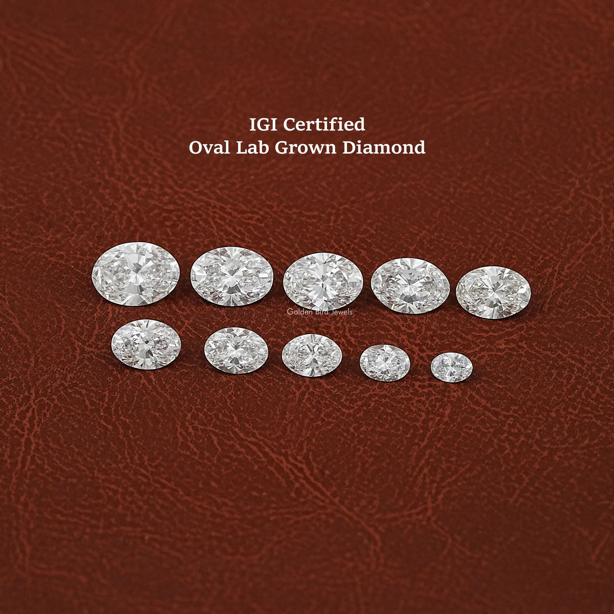 Front View Of Oval Cut Lab Grown Loose Diamond In White