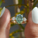 [Oval Cut Three Stone Moissanite Ring]-[Golden Bird Jewels]