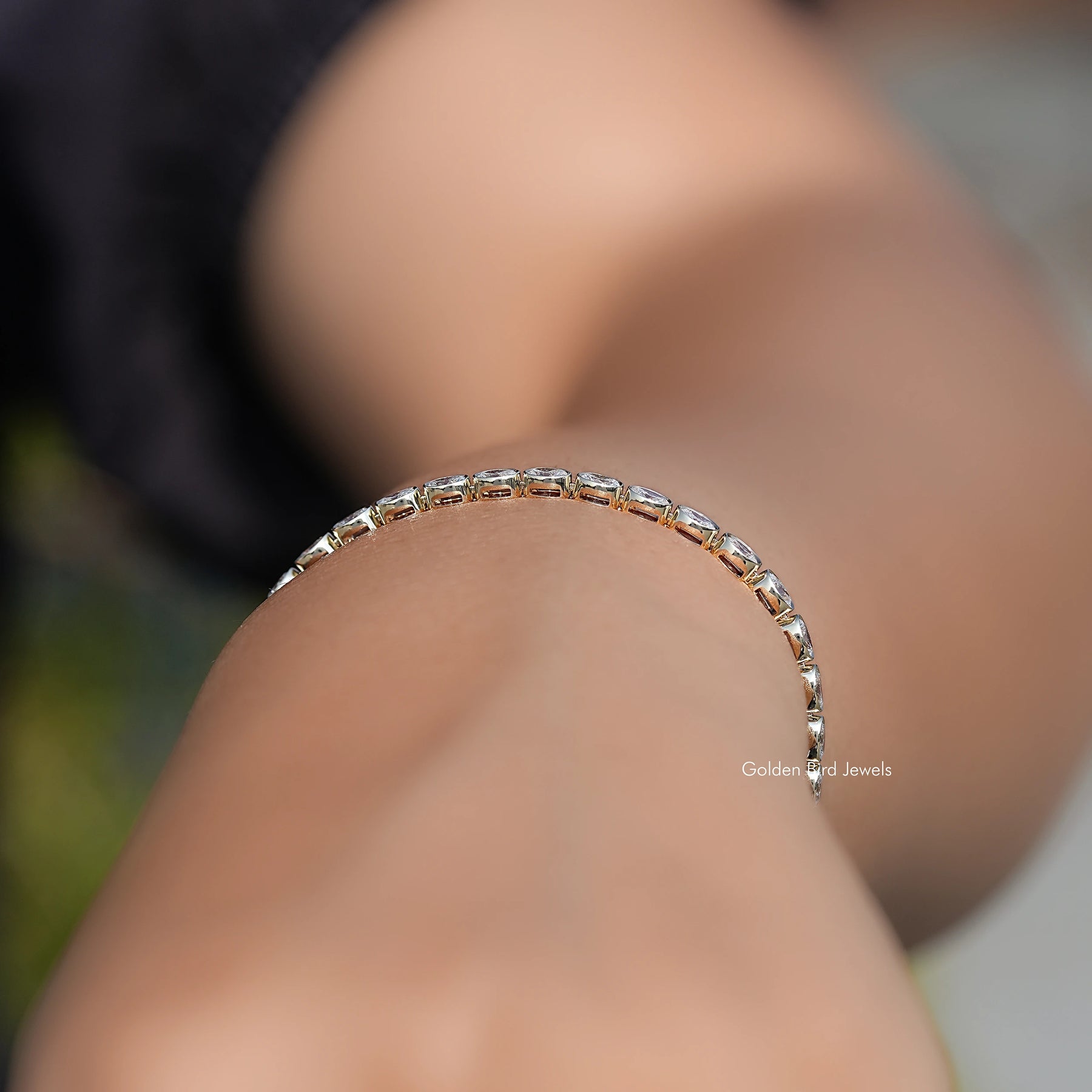 East West Oval Cut Lab Diamond Tennis Bracelet