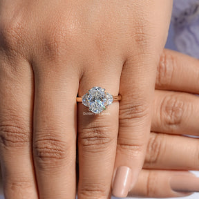 Oval Lab Diamond Three Stone Engagement Ring