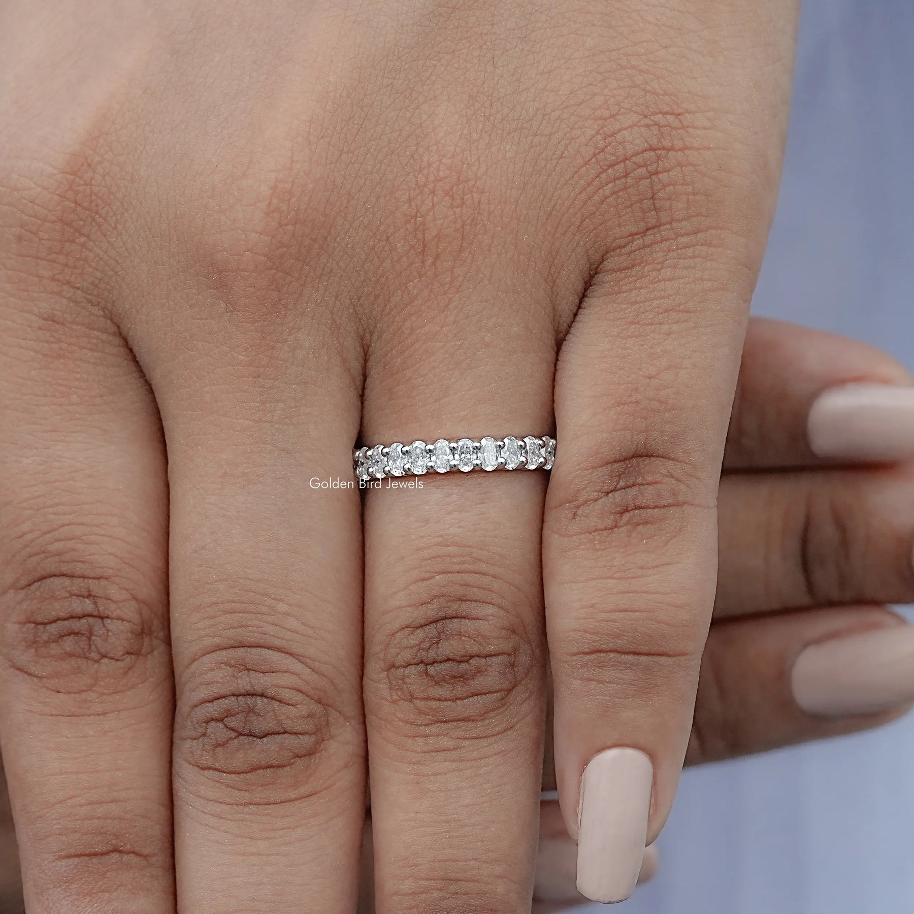 Oval Shaped Moissanite Full Eternity Band