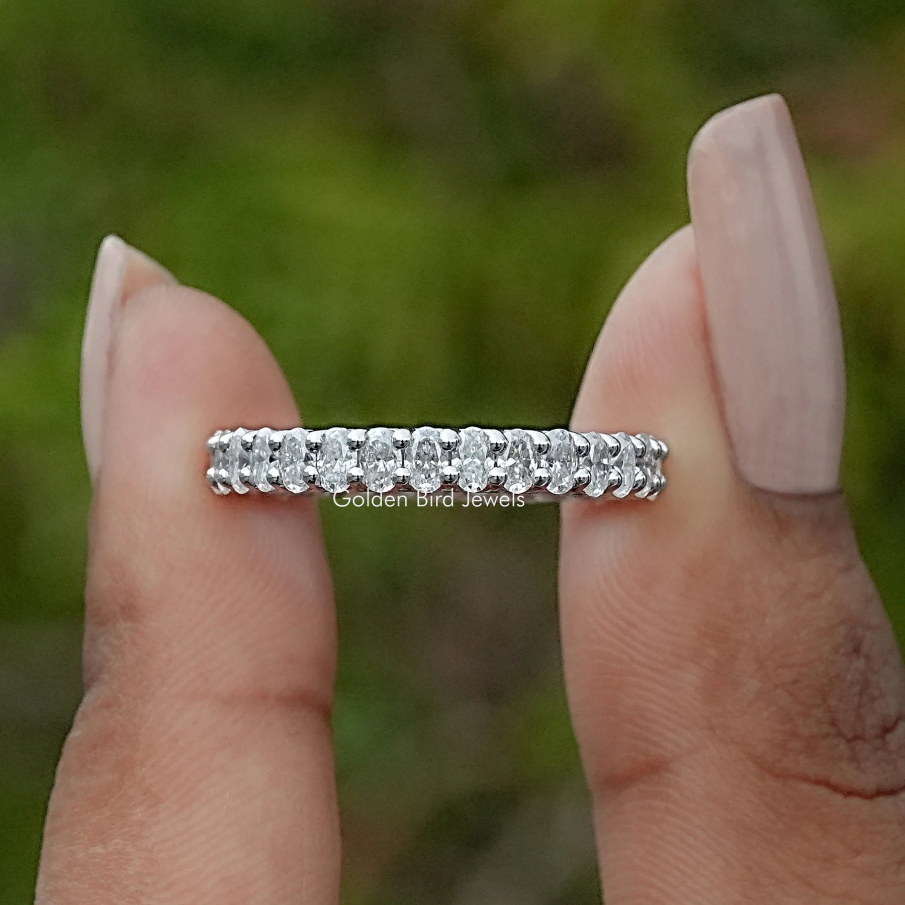 Oval Shaped Moissanite Full Eternity Band
