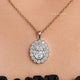 Front View of Oval Shaped Moissanite Halo Pendant 
