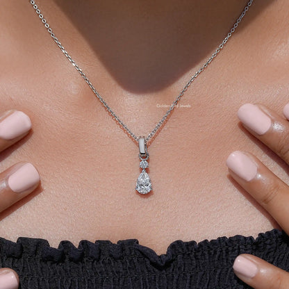 Pear & Round Cut Lab Grown Diamond Pendant