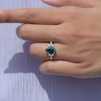 Pear Gemstone Moissanite Engagement Ring