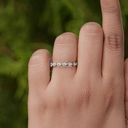 Pear Cut Lab Diamond Eternity Wedding Band