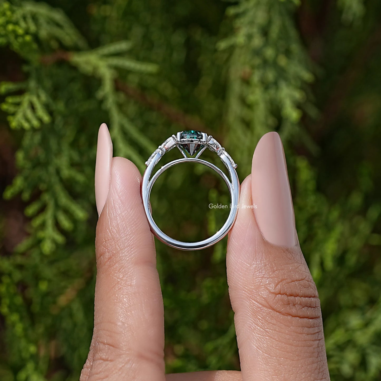 Pear Gemstone Moissanite Engagement Ring