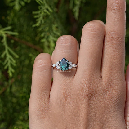 Pear Gemstone Moissanite Engagement Ring