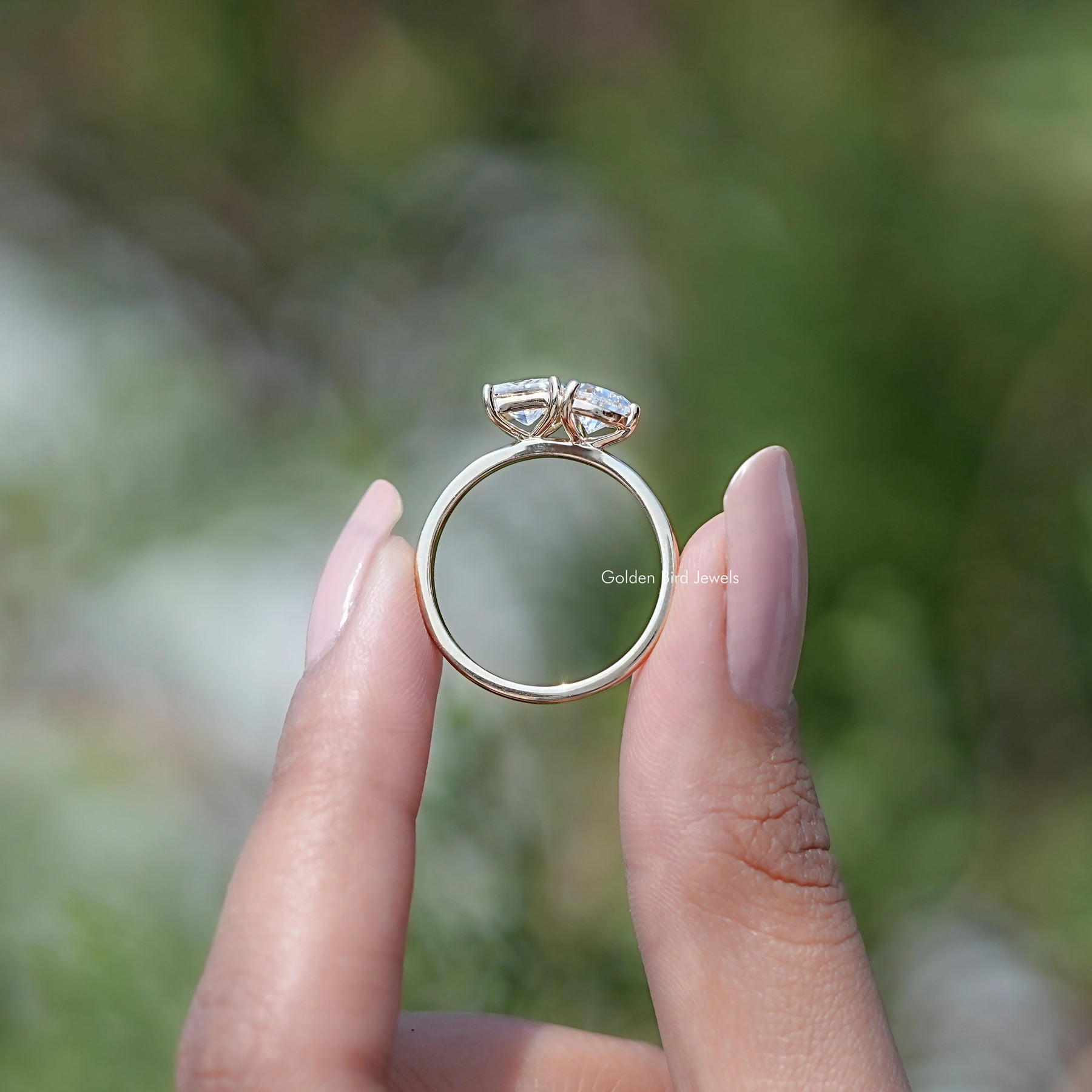 Pear and Princess Cut Lab Diamond Toi Et Moi Ring