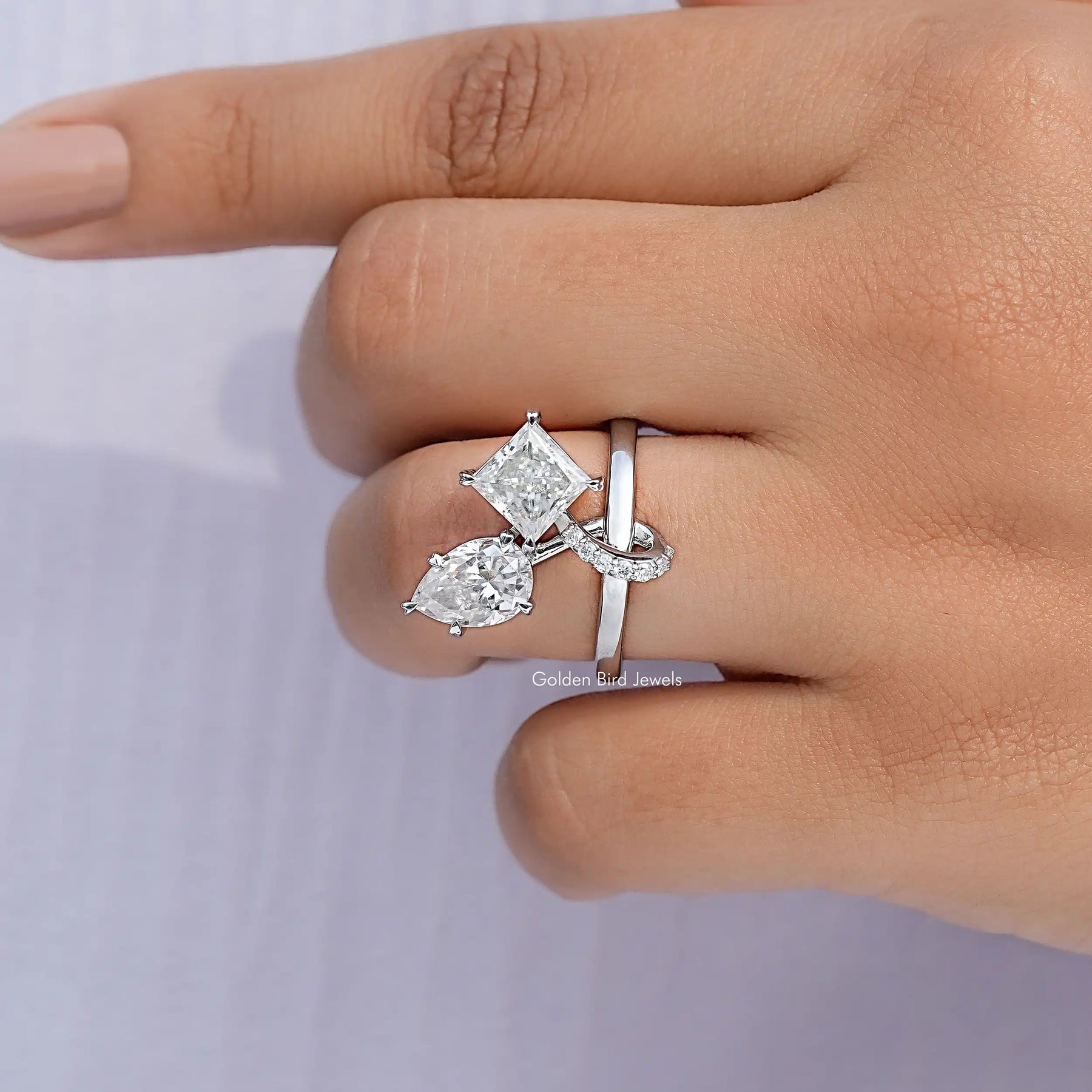 Pear And Princess Cut Moissanite Toi Moi Ring