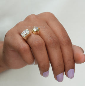 Pear And Radiant Cut Moissanite Open Ring