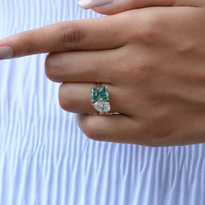 Pear And Radiant Cut Moissanite Toi Et Moi Ring