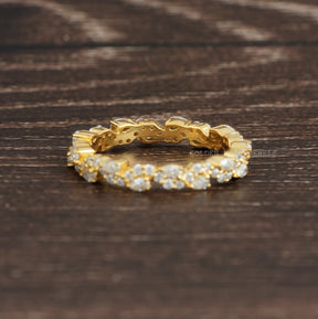 Pear And Round Eternity Moissanite Wedding Band