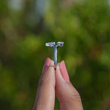 Side View Of Round Open Cuff Lab Diamond Ring
