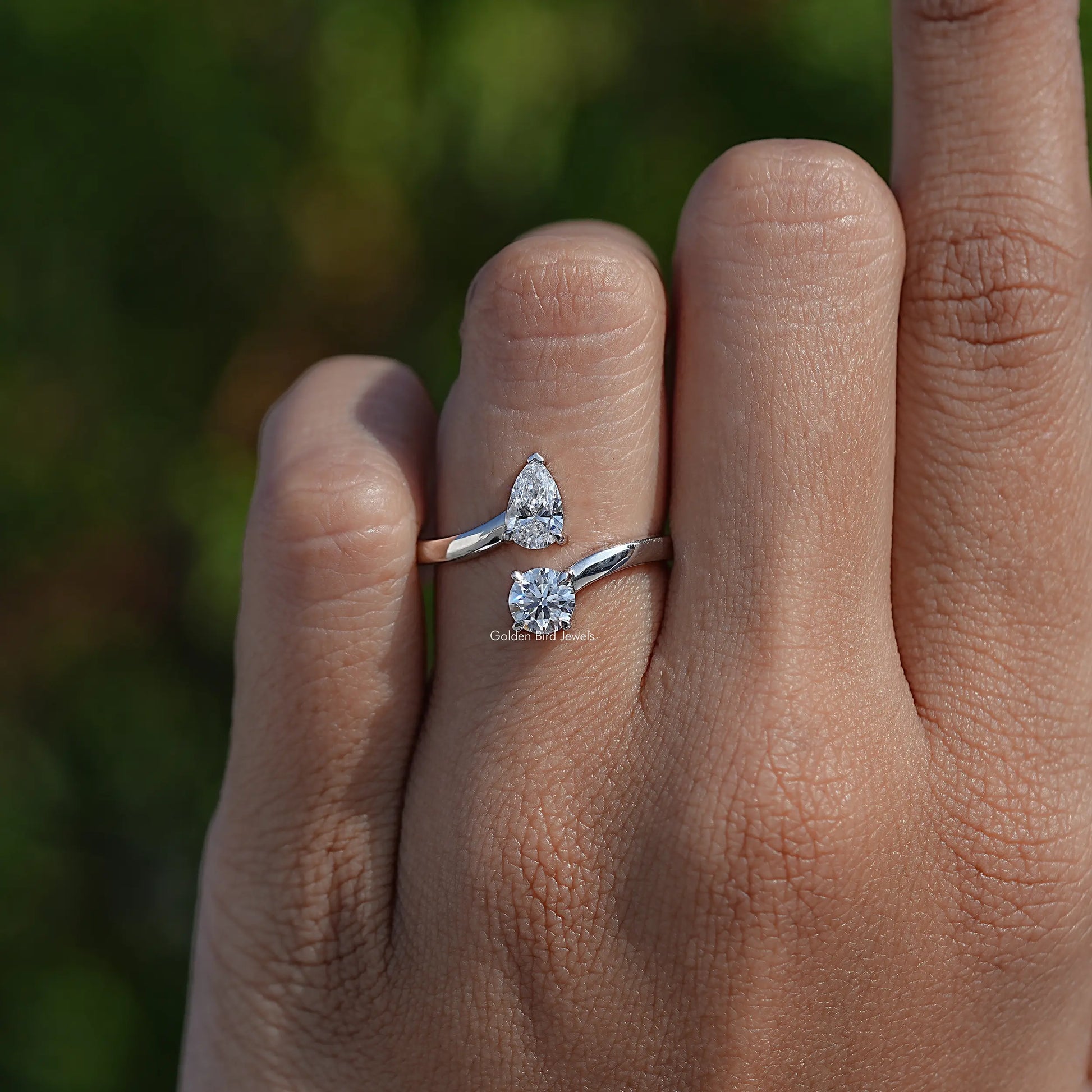 Top View Of Pear Lab Diamond Ring
